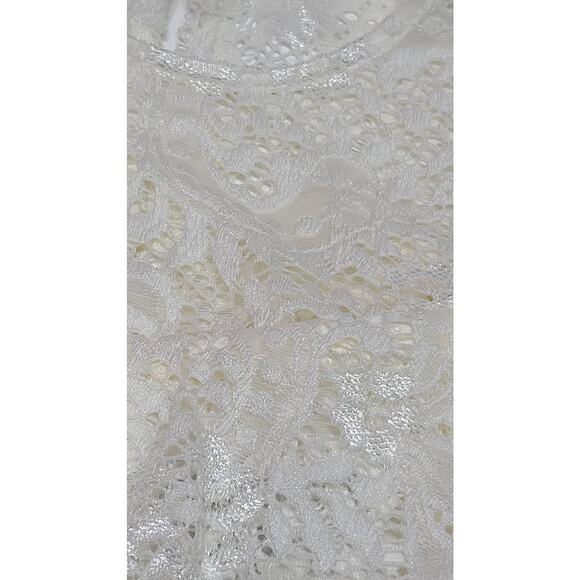 B Darlin Off white lace cold shoulder fit and flare dress women's 3/4 NWT - Picture 8 of 8